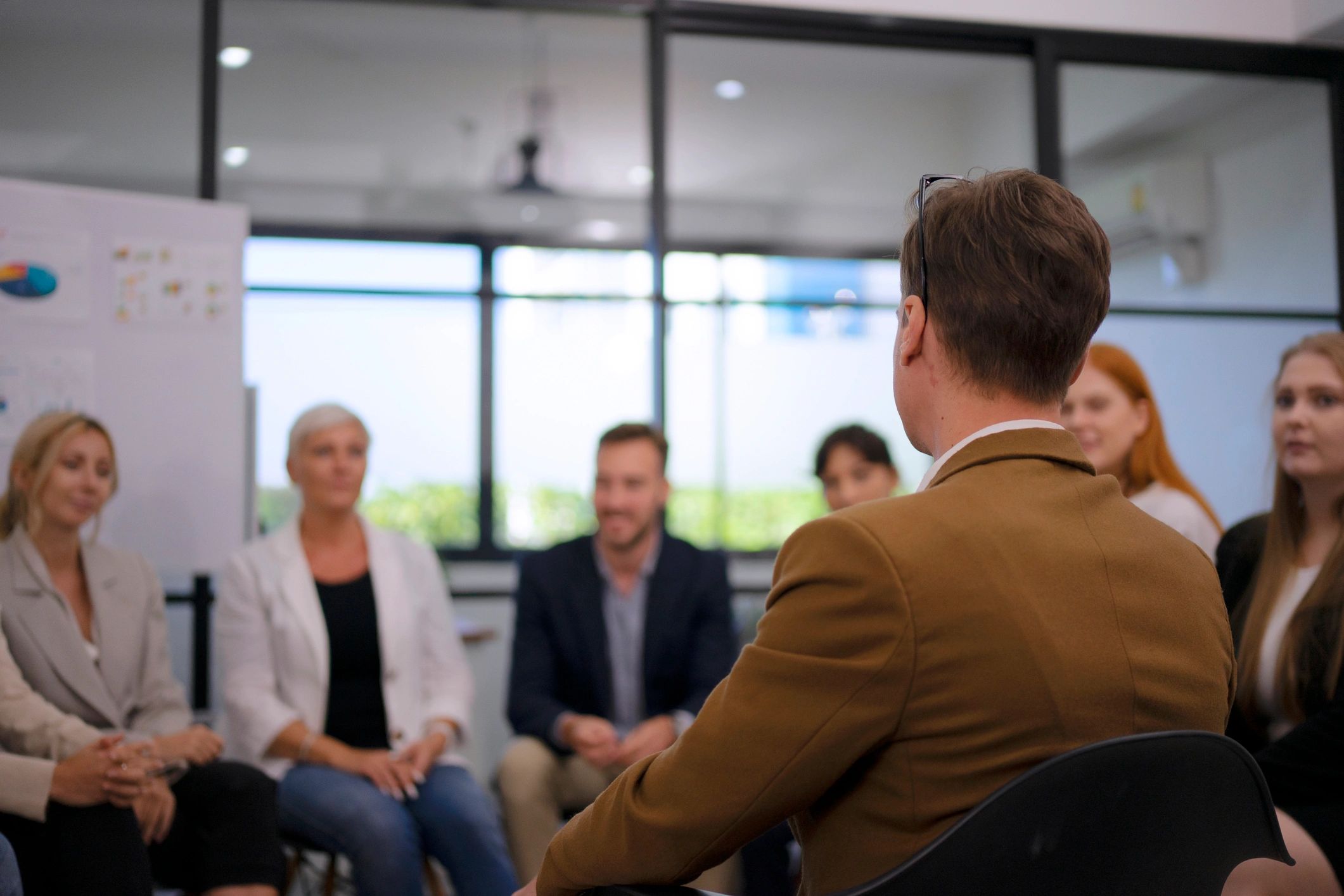 Executive coaching session in a modern office