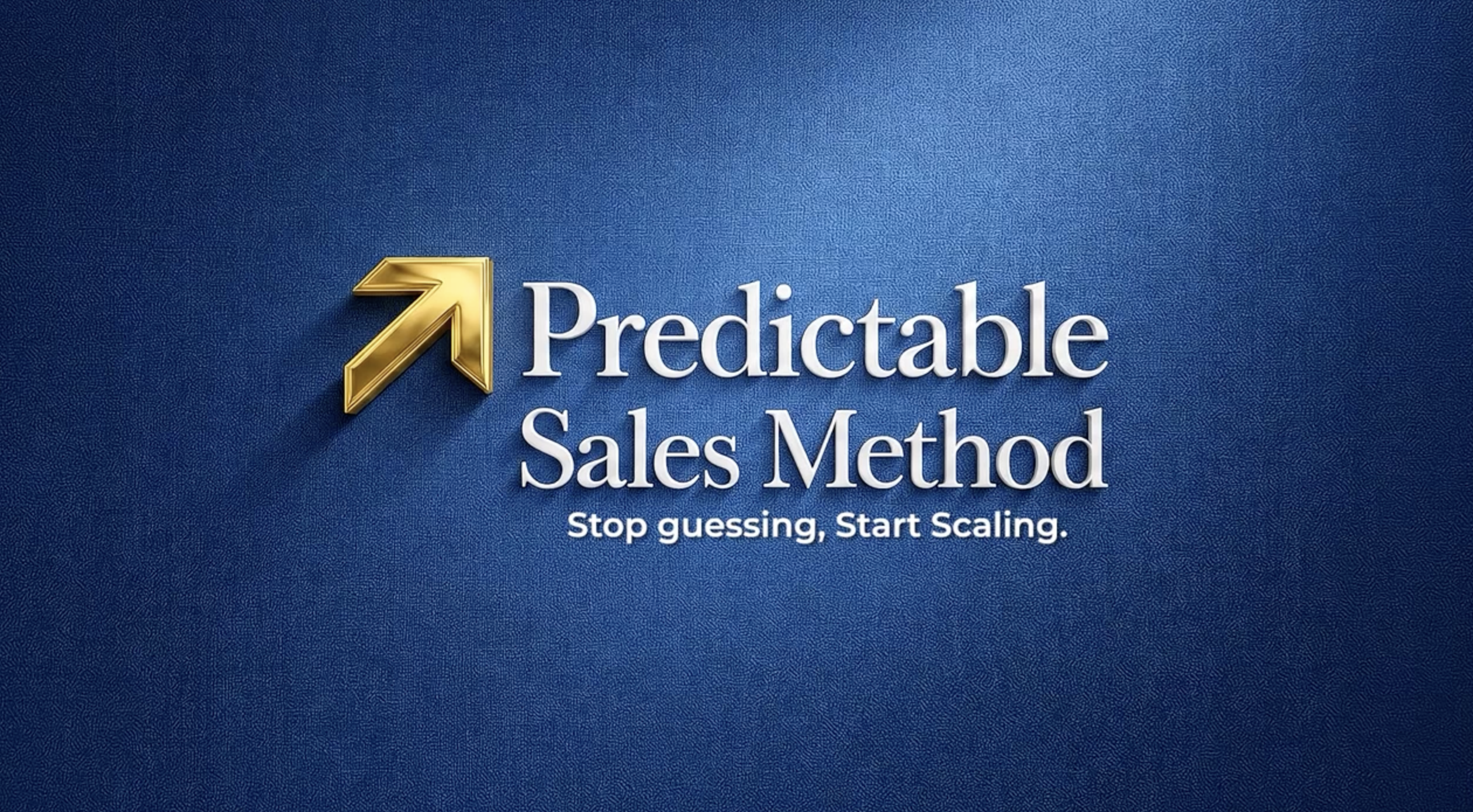 Predictable Sales Method logo on blue background.
